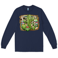 Navy serape cowhide cactus Long Sleeve Tee - JahusDesignShop