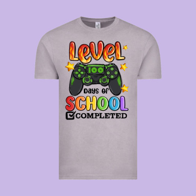 Level 100 Days Of School Completed Vintage Tee Designed By Maliassmallbusiness