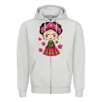 Dove Grey Mexican Girl Zipper Hoodie - texasbilliewilder