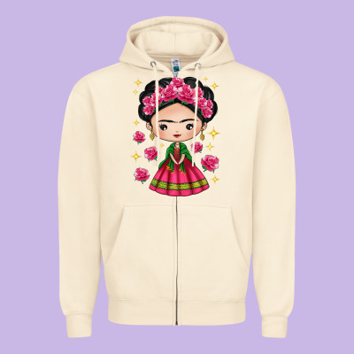 Mexican Girl Zipper Hoodie Designed By Texasbilliewilder