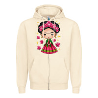 Sandshell Mexican Girl Zipper Hoodie - texasbilliewilder