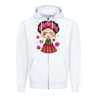 White Mexican Girl Zipper Hoodie - texasbilliewilder