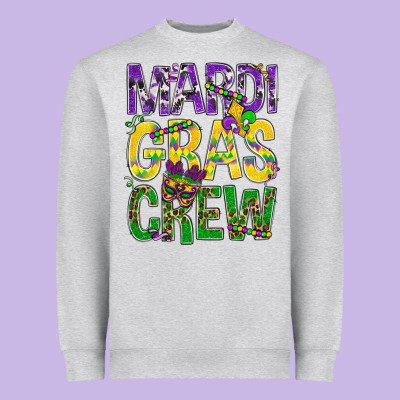 Mardi Gras Crew Heavyweight Sweatshirt Designed By Bundleandbundleshop