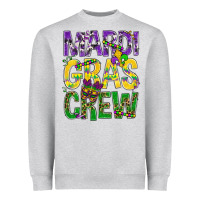 Heather Grey Mardi Gras crew Heavyweight Sweatshirt - BundleAndBundleShop
