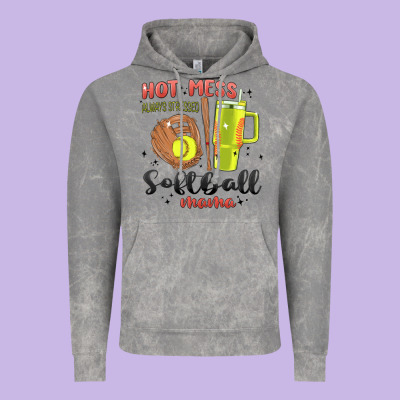 Hot Mess Always Stressed Softball Mama Stanley Cup Vintage Hoodie Designed By Maliassmallbusiness