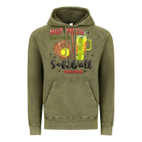 Vintage Olive hot mess always stressed softball mama stanley cup Vintage Hoodie - MaliasSmallBusiness