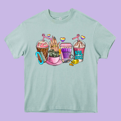 Nail Art  Coffee Cups Heavy Core Tee Designed By Adodesignshop