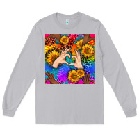 Moon Dust Heart And Sunflowers With Neon Leopard Patterns Long Sleeve Tee - BundleAndBundleShop