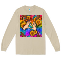 Mushroom Heart And Sunflowers With Neon Leopard Patterns Long Sleeve Tee - BundleAndBundleShop