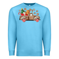 Ocean Blue christmas gingerbread truck Premium Sweatshirt - CowGirlArtShop