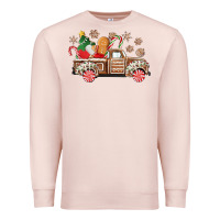 Pale Pink christmas gingerbread truck Premium Sweatshirt - CowGirlArtShop