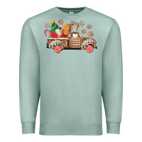 Seafoam christmas gingerbread truck Premium Sweatshirt - CowGirlArtShop