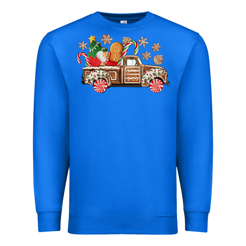 Christmas Gingerbread Truck Premium Sweatshirt by CowGirlArtShop | Teevron