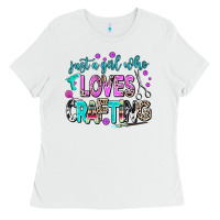 White just a girl who loves crafting Ladies Tee - AdoDesignShop