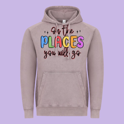 Oh The Places You Will Go Vintage Hoodie Designed By Maliassmallbusiness