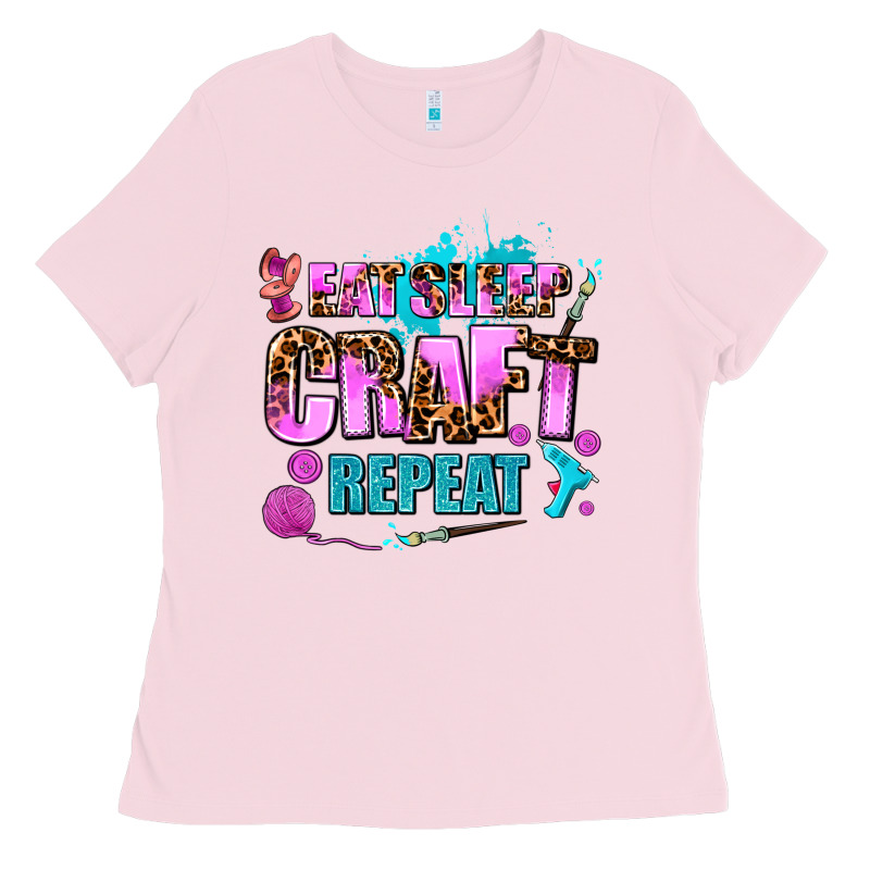 Eat Sleep Craft Repeat Ladies Tee by AdoDesignShop | Teevron