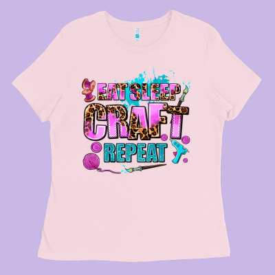 Eat Sleep Craft Repeat Ladies Tee Designed By Adodesignshop
