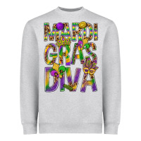 Heather Grey Mardi Gras diva Heavyweight Sweatshirt - BundleAndBundleShop