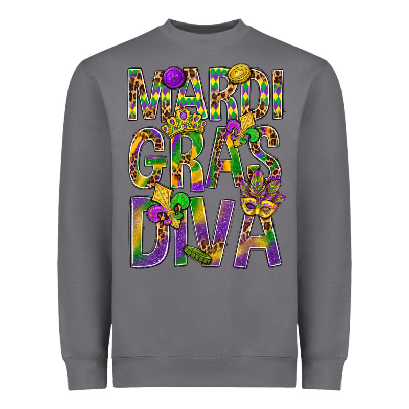 Mardi Gras Diva Heavyweight Sweatshirt by BundleAndBundleShop | Teevron