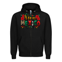 Black Viva Mexico Cinco De Mayo Zipper Hoodie - texasbilliewilder