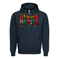 Navy Viva Mexico Cinco De Mayo Zipper Hoodie - texasbilliewilder