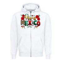 White Viva Mexico Cinco De Mayo Zipper Hoodie - texasbilliewilder