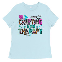 Baby Blue crafting is my therapy Ladies Tee - AdoDesignShop