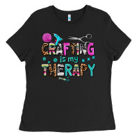 Black crafting is my therapy Ladies Tee - AdoDesignShop