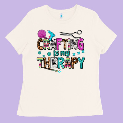 Crafting Is My Therapy Ladies Tee Designed By Adodesignshop
