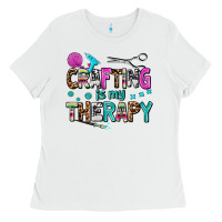 White crafting is my therapy Ladies Tee - AdoDesignShop