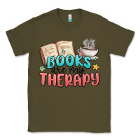 Army Green books are my therapy Classic Tee - MaliasSmallBusiness