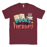 Burgundy books are my therapy Classic Tee - MaliasSmallBusiness