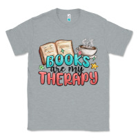 Heather Grey books are my therapy Classic Tee - MaliasSmallBusiness