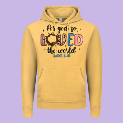 For God So Loved The World Vintage Hoodie Designed By Maliassmallbusiness