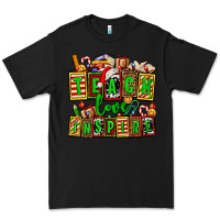 Black teach love inspire with Christmas and teacher elements Premium Tee - AdoDesignShop