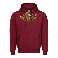 Burgundy Our Lady of Guadalupe Mama Zipper Hoodie - texasbilliewilder
