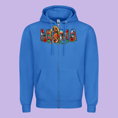 Our Lady Of Guadalupe Mama Zipper Hoodie Designed By Texasbilliewilder