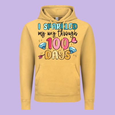 I Sparkled My Way Through 100 Days Vintage Hoodie Designed By Maliassmallbusiness