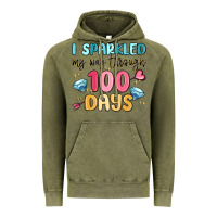 Vintage Olive i sparkled my way through 100 days Vintage Hoodie - MaliasSmallBusiness