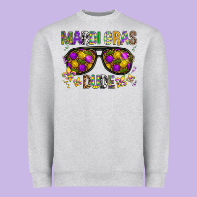 Mardi Gras Dude Heavyweight Sweatshirt Designed By Bundleandbundleshop