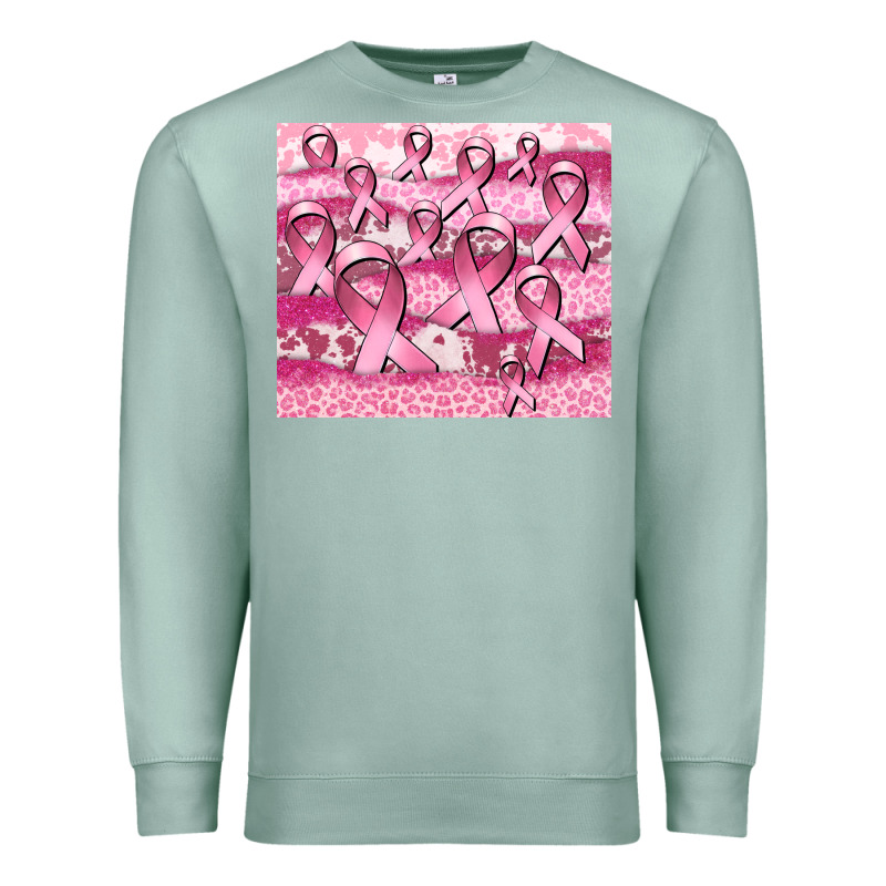 Ribbon  Breast Cancer Premium Sweatshirt by CowGirlArtShop | Teevron
