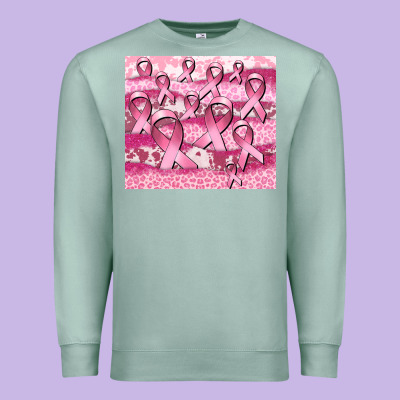 Ribbon  Breast Cancer Premium Sweatshirt Designed By Cowgirlartshop