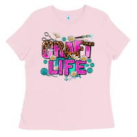 Bubblegum Pink craft life Ladies Tee - AdoDesignShop