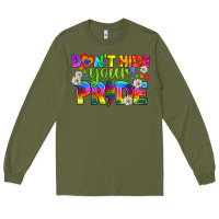Army Green LGBTQ+ Don't Hide Your Pride Long Sleeve Tee - BundleAndBundleShop