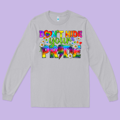 Lgbtq+ Don't Hide Your Pride Long Sleeve Tee Designed By Bundleandbundleshop