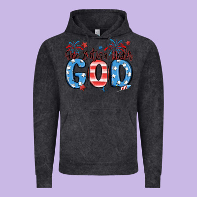One Nation Under God Vintage Hoodie Designed By Maliassmallbusiness