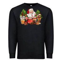 Black christmas santa coffee cups Premium Sweatshirt - CowGirlArtShop