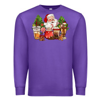 Purple christmas santa coffee cups Premium Sweatshirt - CowGirlArtShop