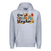 Heather Grey one thankful teacher Premium Hoodie - CowGirlArtShop