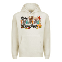 Oatmeal Heather one thankful teacher Premium Hoodie - CowGirlArtShop